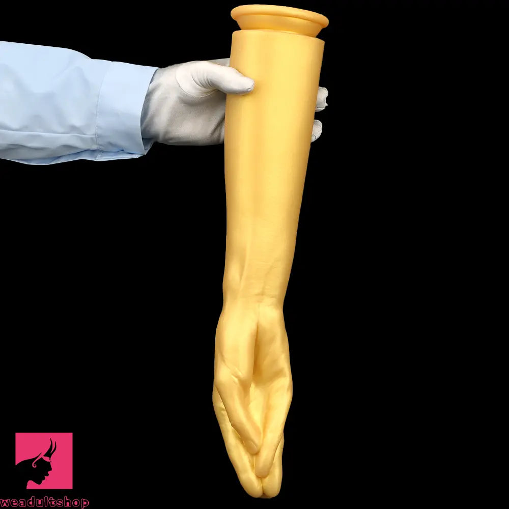 12in 14.17in 16.73in Gold Silicone Fisting Arm Ashes Grade Anal Cock Dildo