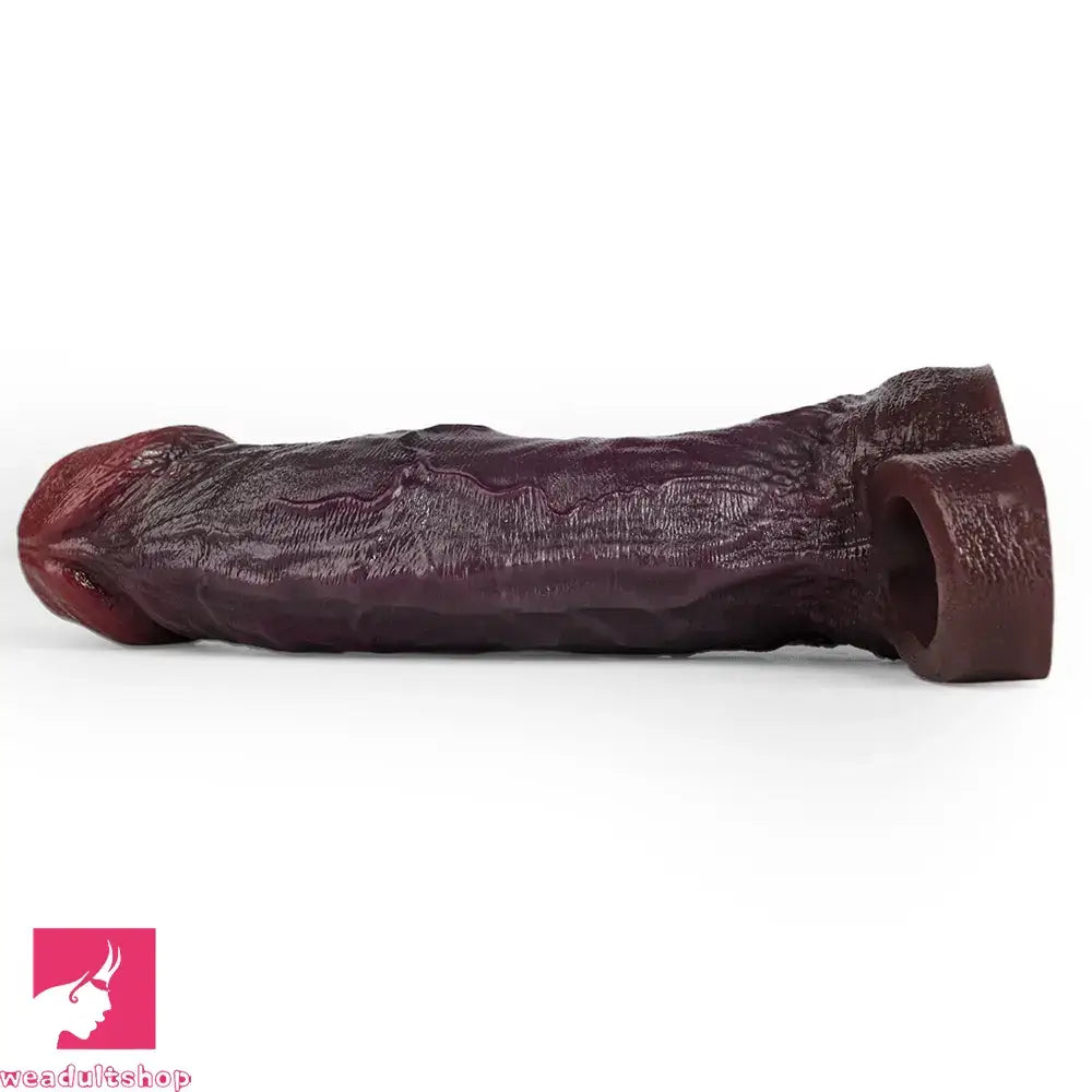 8.46in Uncut Realistic Texture Design Reusable Cock Cover Dildo Sleeve