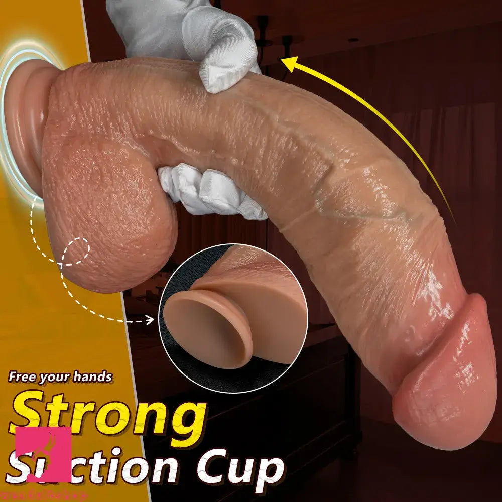 8.07in 11.02in 14.17in Curved Strap on Real Realistic Feeling Texture Dildo