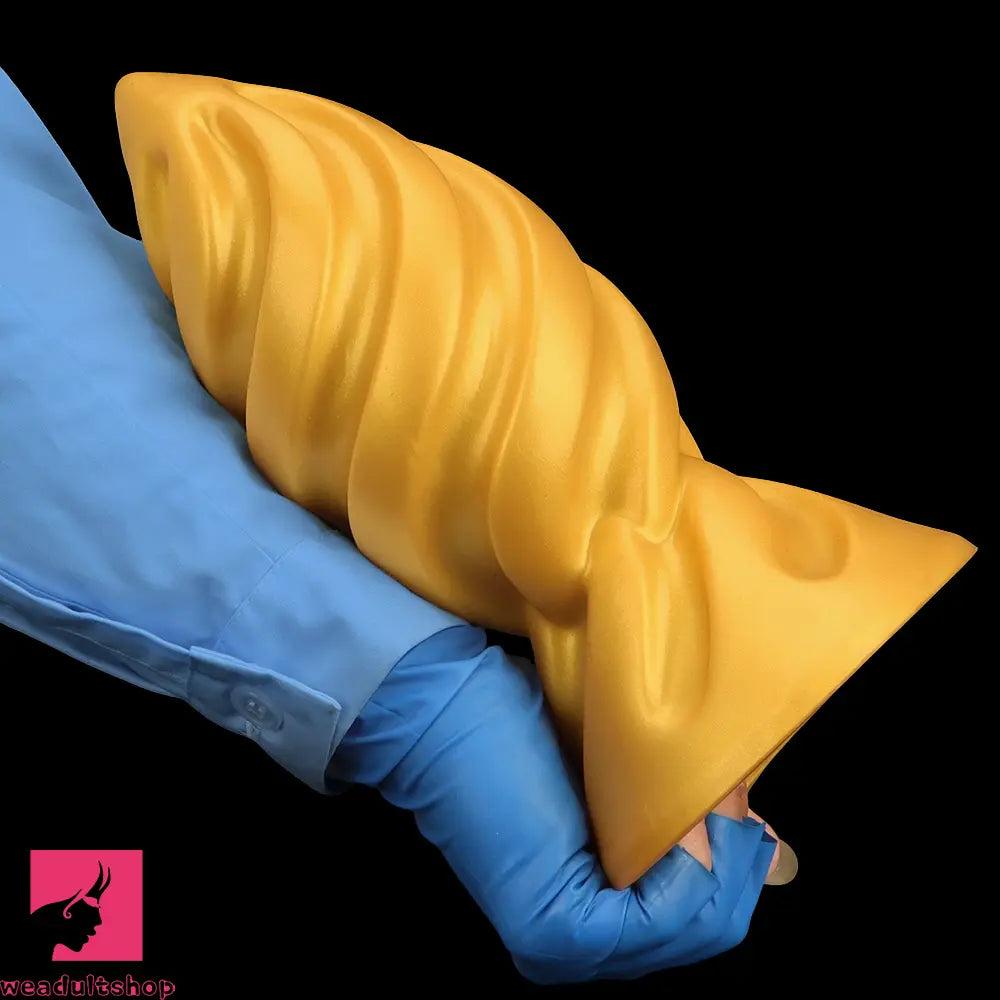 6.49in 7.67in 9.05in 9.84in Golden Silicone Spiral Thread Women Dildo