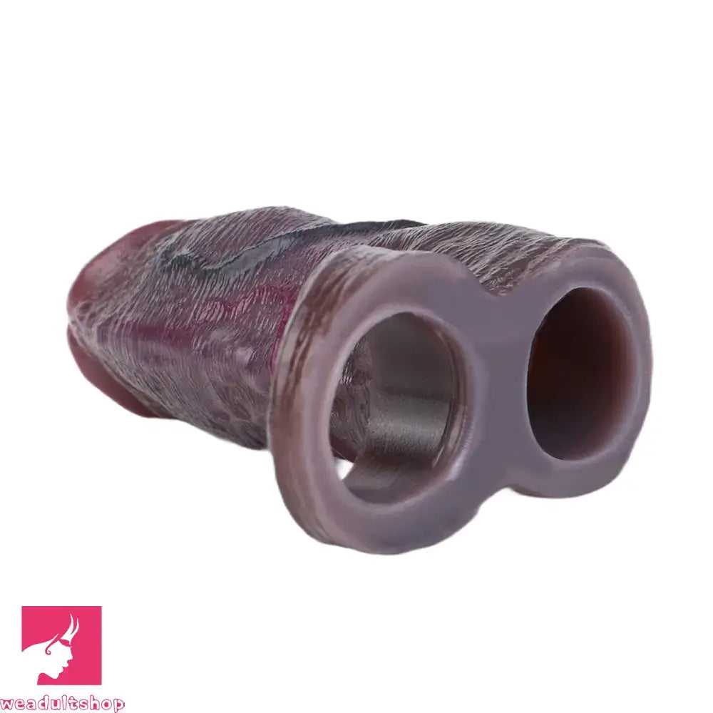 4.13in 4.92in 6.1in Real Skin-Friendly Stretchable Hollow Dildo Sleeve Toy