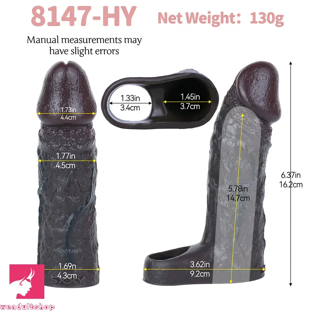 6.37in Skin-Tone Lifelike Skin Silicone Dildo Sleeve 18+ Adult Love Toy