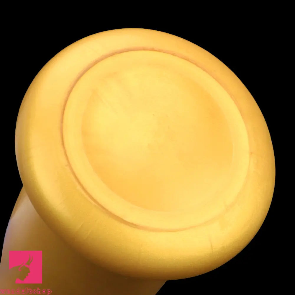 4.72in 5.7in 7.08in 8.26in Gold Silicone Soft Thick Missile Design Dildo Toy