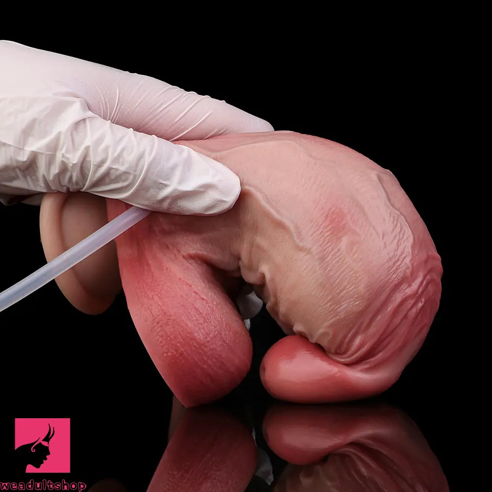 6.5in Liquid Thick Cock Real Silicone Double Layer Realistic Cumming Dildo
