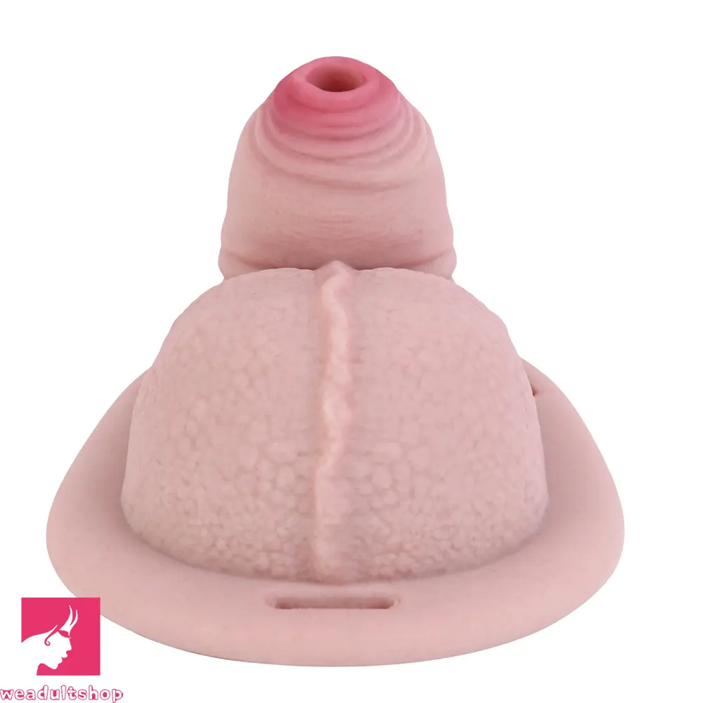 3.38in Real Hollow Chastity Cage Dildo Male Cock Female Masturbator