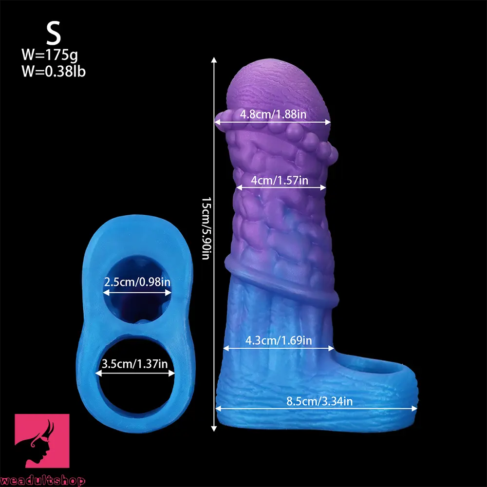 5.9in 6.29in 6.69in Hollow Spiked Horse Dildo Sleeve For Prostate Real Love