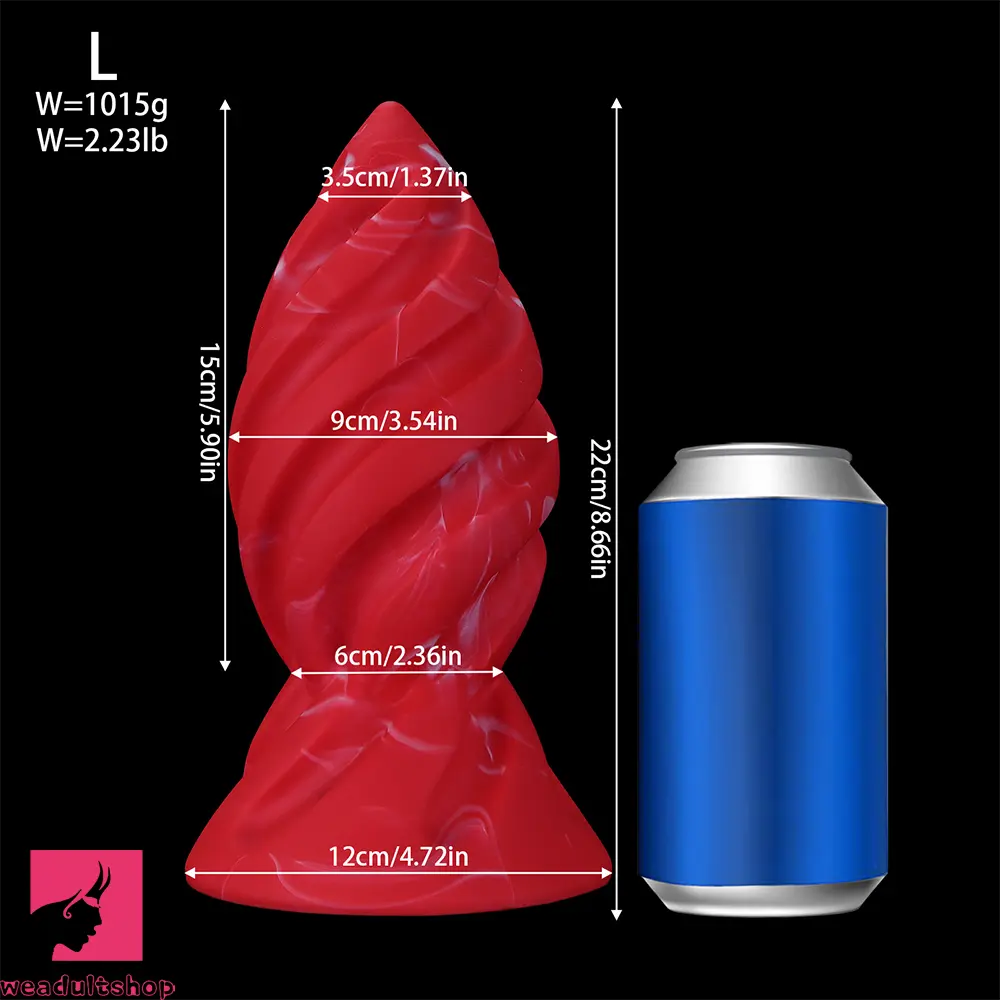 6.29in 7.48in 8.66in 9.84in Fantasy Spiral Butt Plug Dildo Lightweight Cock Toy