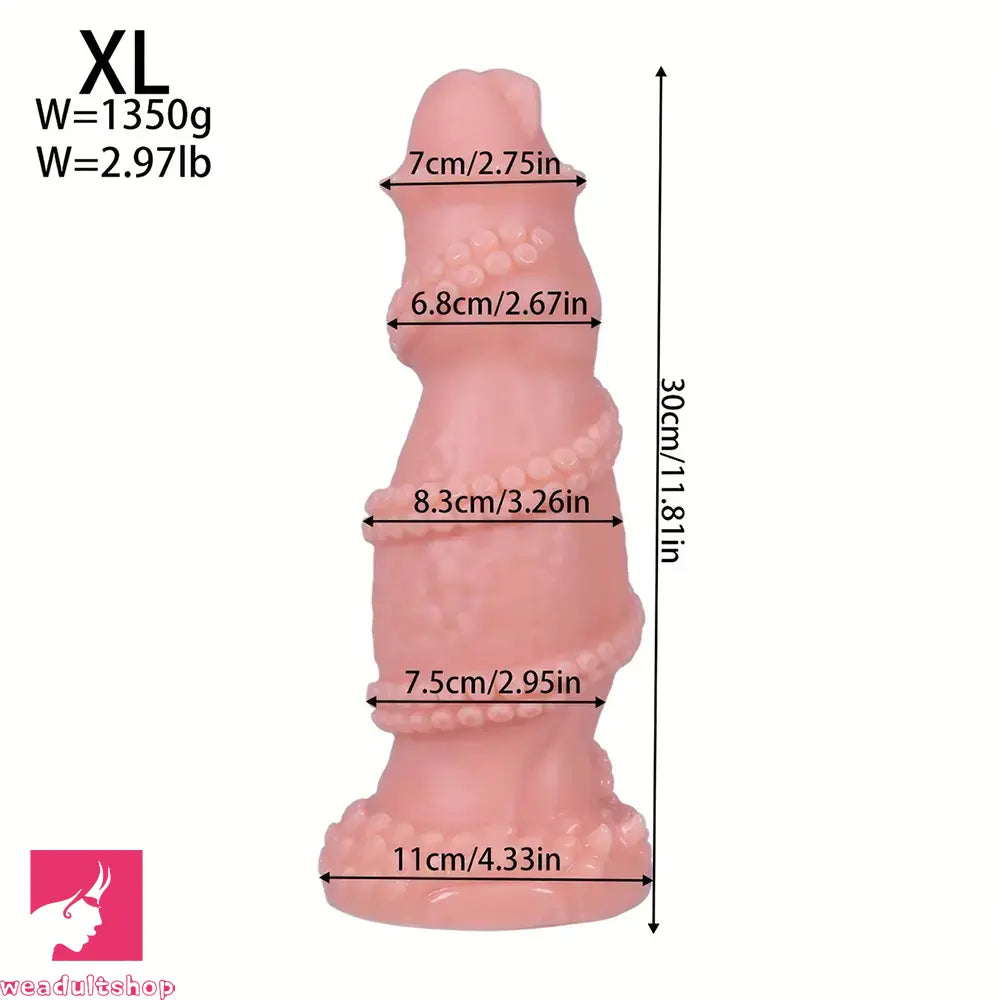 7.08in 8.46in 10.03in 11.81in 13.77in 14.96in Fantasy Big Fat Monster Dildo