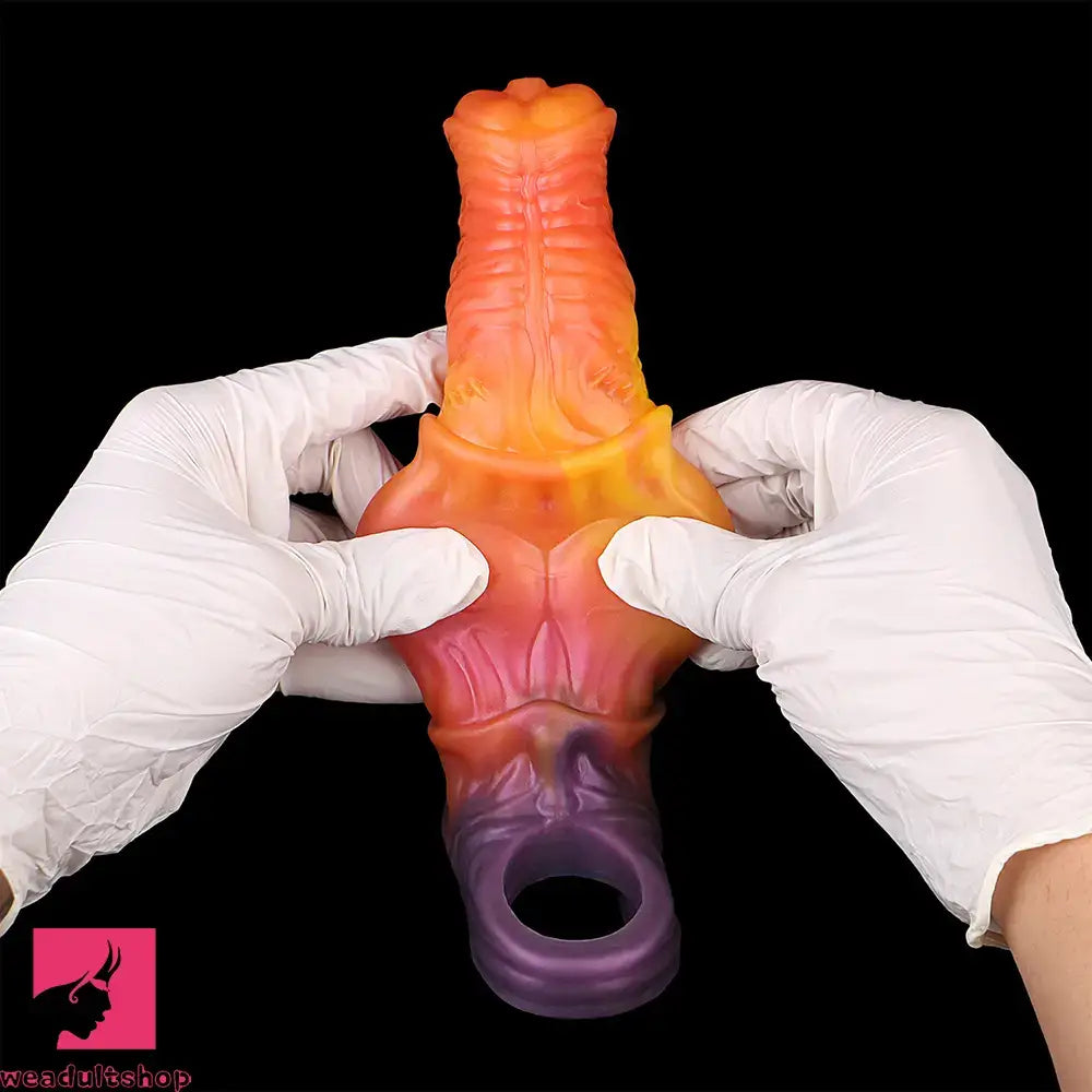 7.59in Warhorse Cock Fire Vein Gradient Tone Cock Dildo Sleeve Love Toy
