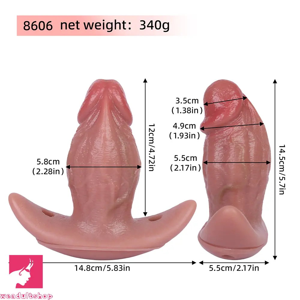 5.7in Male Using 10 Frequency Vibration Role Play Cock Dildo Tail Butt Plug