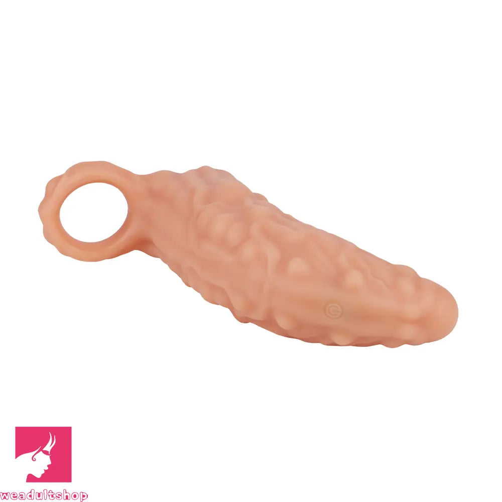 5.91in 6.69in Vibrating Cock Sleeve Dildo With Cock Ring For Gay Female