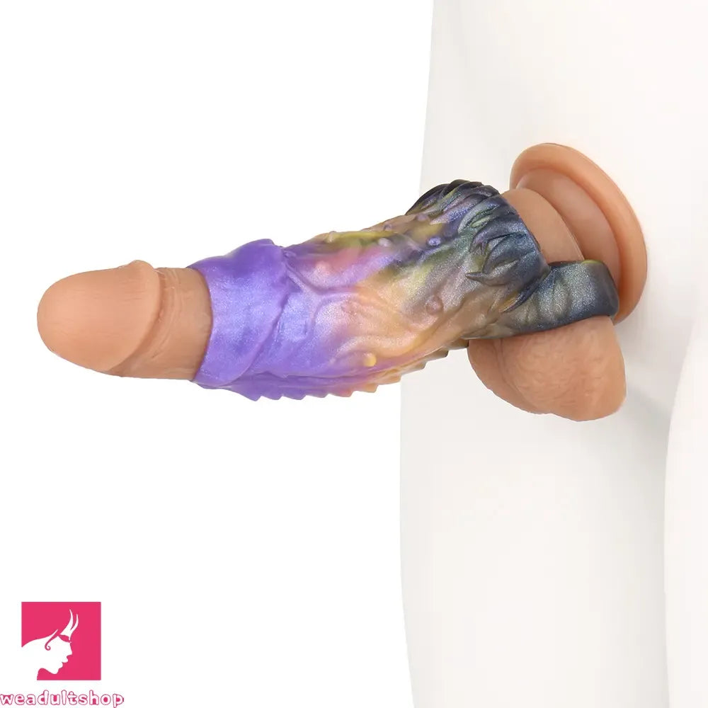 5in Dragon Fantasy Spiked Silicone Soft Dildo Sleeve Cock Extender Sex Toy
