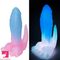6.69in 9.44in Dinosaur Uncut Silicone Soft Luminous Penis Dildo With Tail