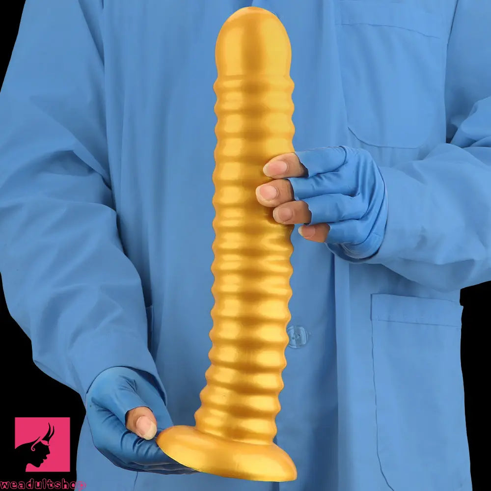 9.64in 11.81in 13.18in Golden Silicone Thread Soft Big Dildo Masturbator
