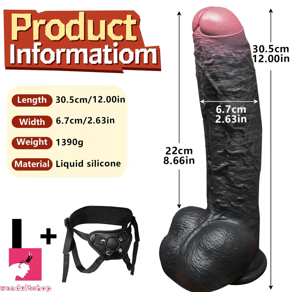 8.07in 9.84in 12in Foreskin Big Dildo Strap on Realistic Uncut Glans Soft Toy