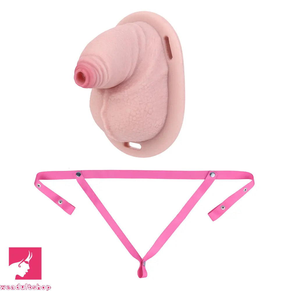 3.38in Real Hollow Chastity Cage Dildo Male Cock Female Masturbator