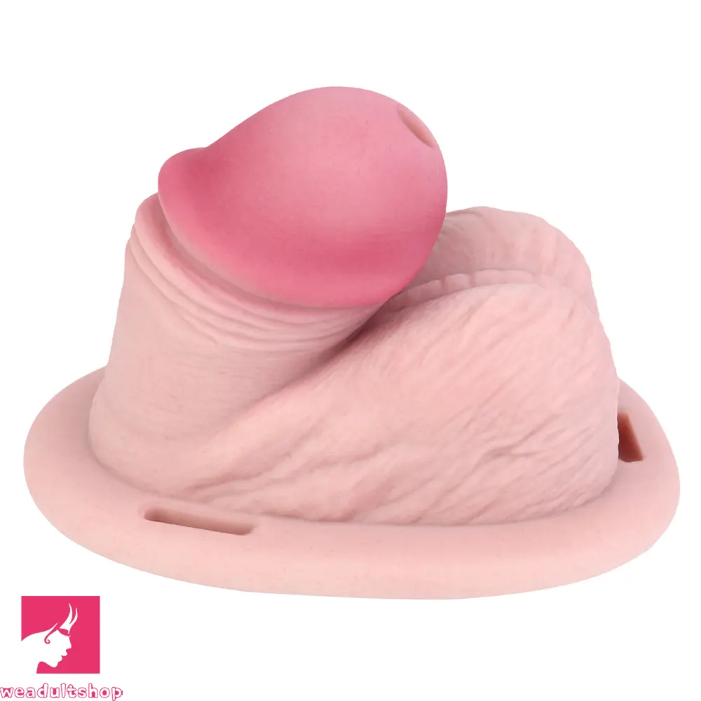 3.74in Real Hollow Chastity Cage Dildo Realistic Penis For Vagina Love