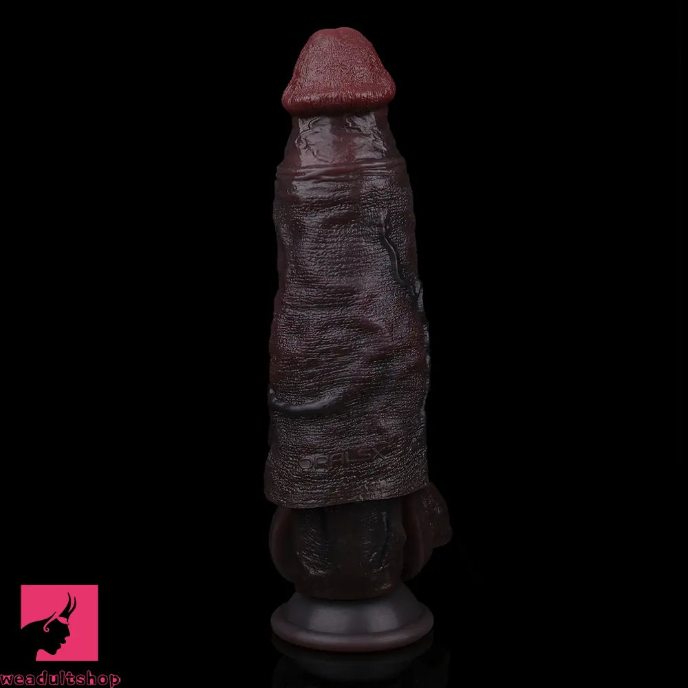 7.05in Liquid Silicone Real Dildo Sleeve With Seminal Vesicle Hollow Cock