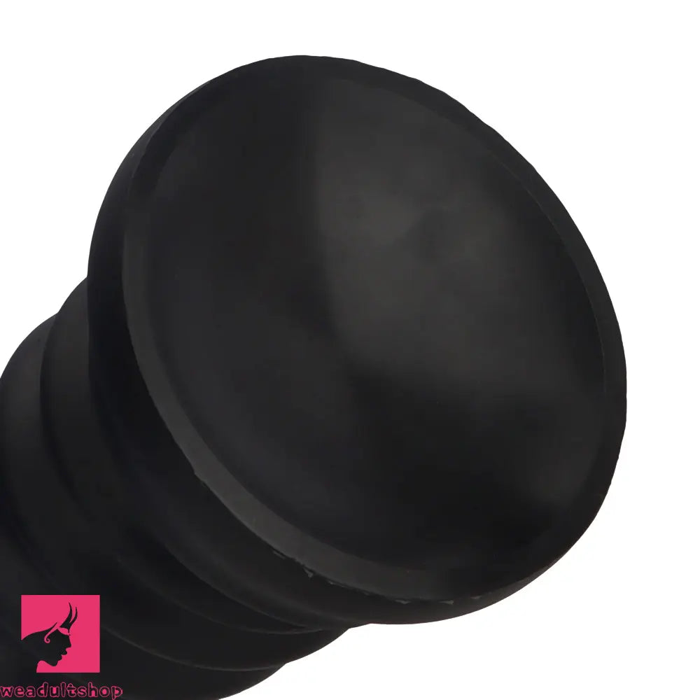 4.92in 5.7in 6.69in 7.48in Black Silicone Screws Anal Dilator Cock Dildo