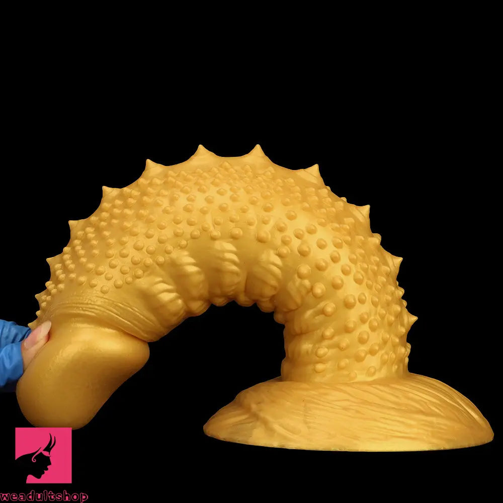 .48in 9.05in 10.62in 12.59in 14.17in Golden Soft Wolf-tooth Spiked Dildo