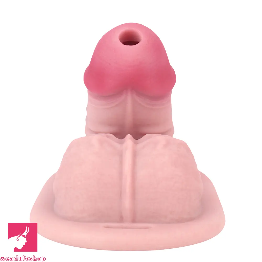 4.33in Real Hollow Chastity Cage Dildo Female Couples Anal Insertor