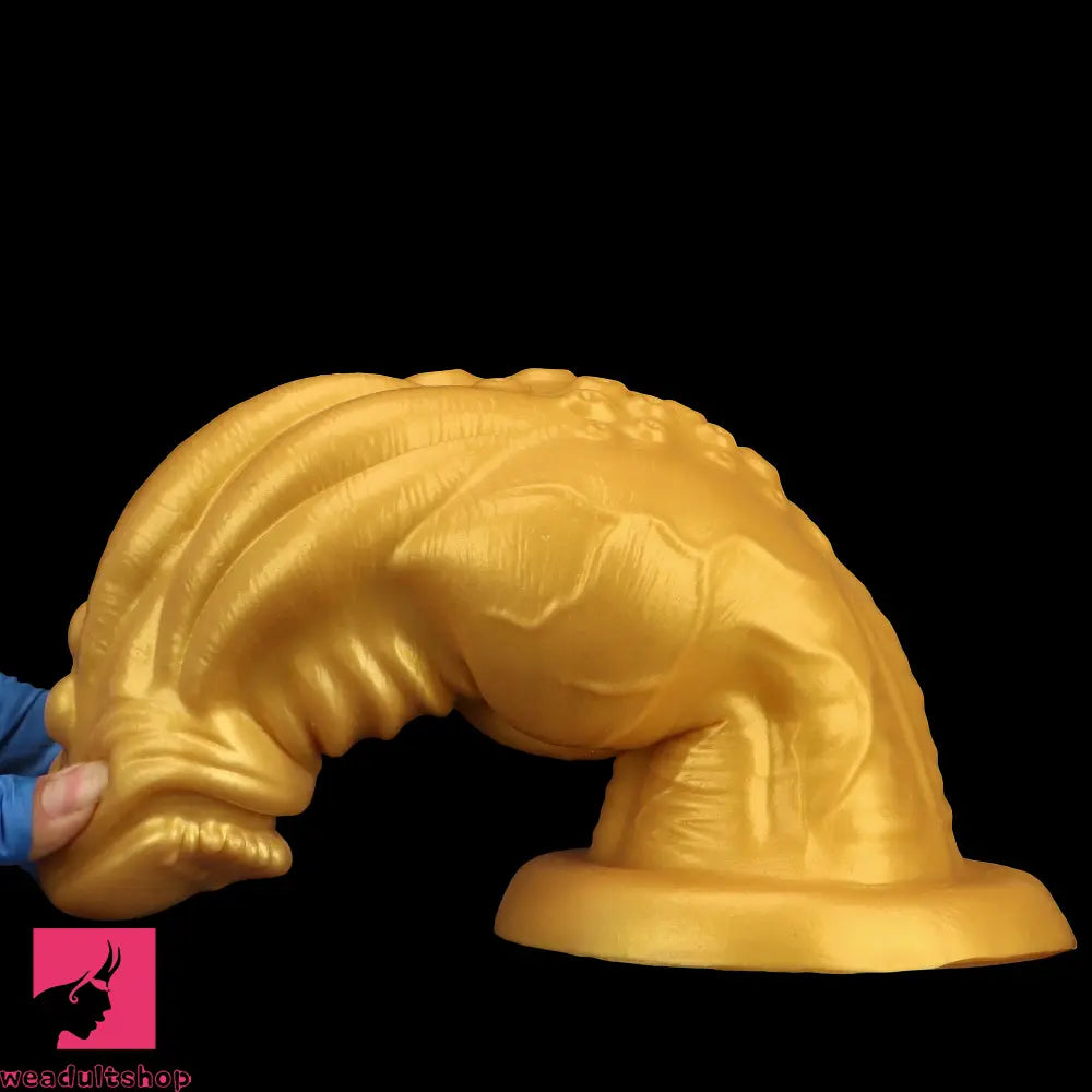 8.66in 9.06in 9.84in 11.42in 12.4in Golden Silicone Fantasy Soft Anal Dildo