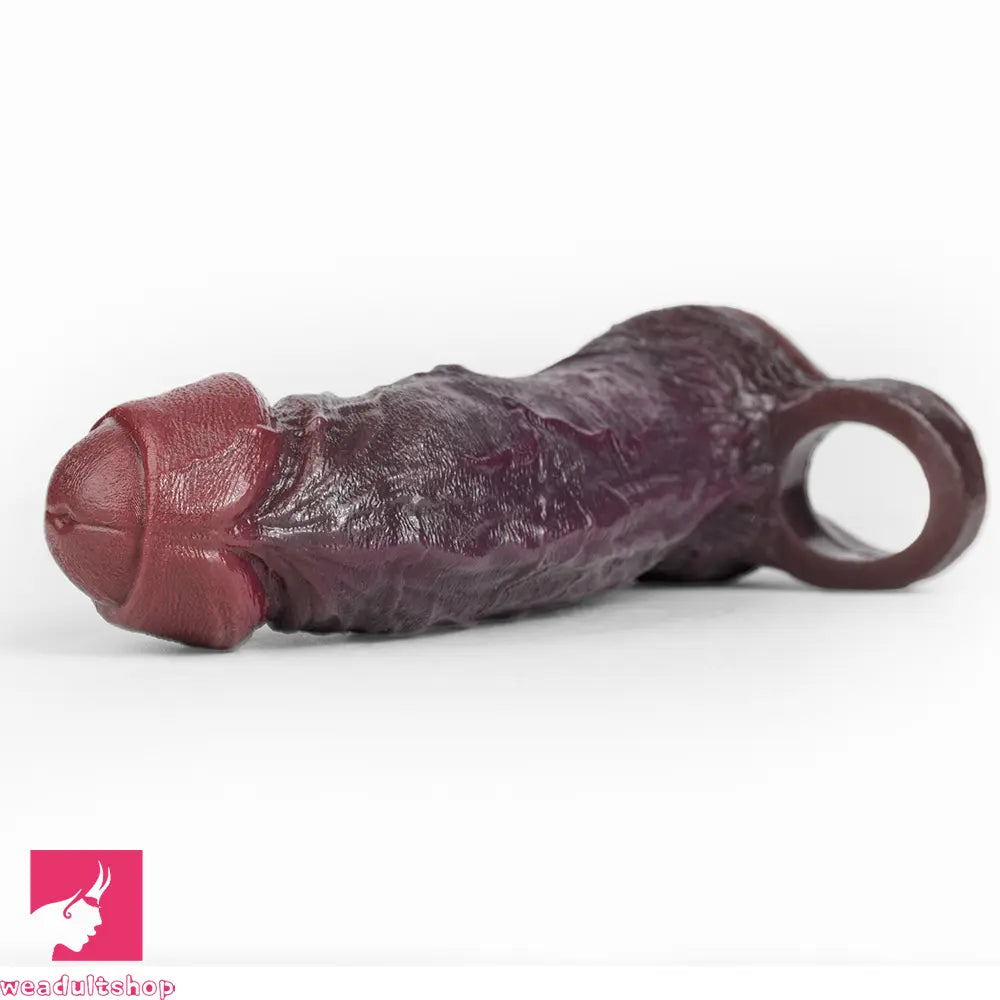 8.46in Uncut Realistic Texture Design Reusable Cock Cover Dildo Sleeve