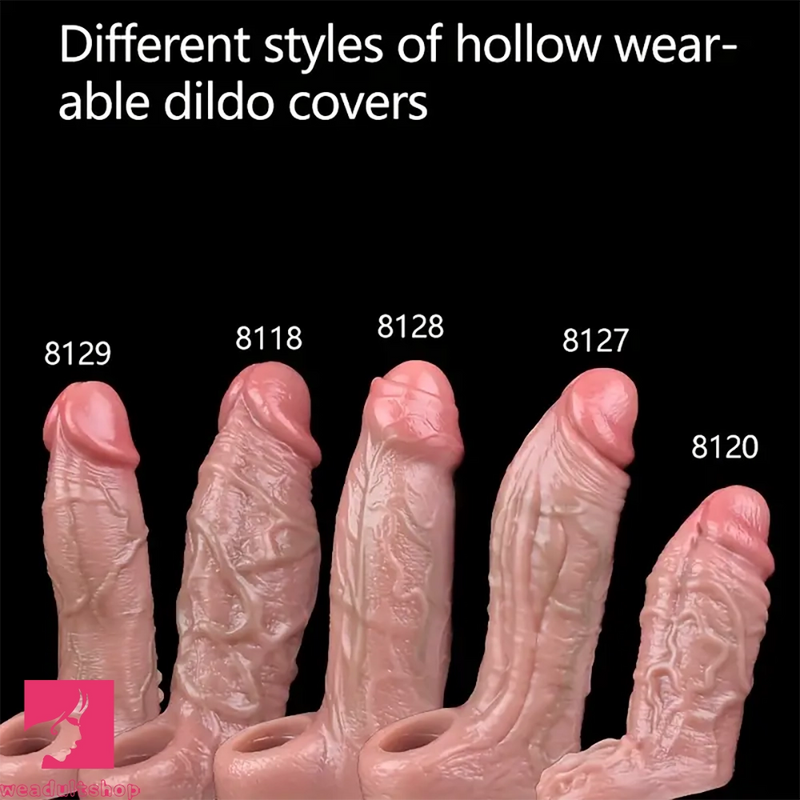 5.5in 6.3in 6.57in 6.6in 6.7in Silicone Penis Dildo Sleeve With Penis Ring