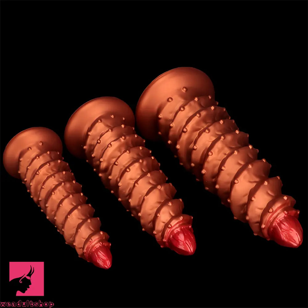 10.43in 12in 14.17in Extra-Big Long Threaded Silicone Sharp Head Dildo