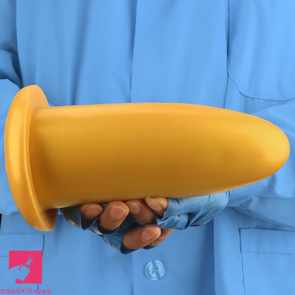 4.72in 5.7in 7.08in 8.26in Gold Silicone Soft Thick Missile Design Dildo Toy