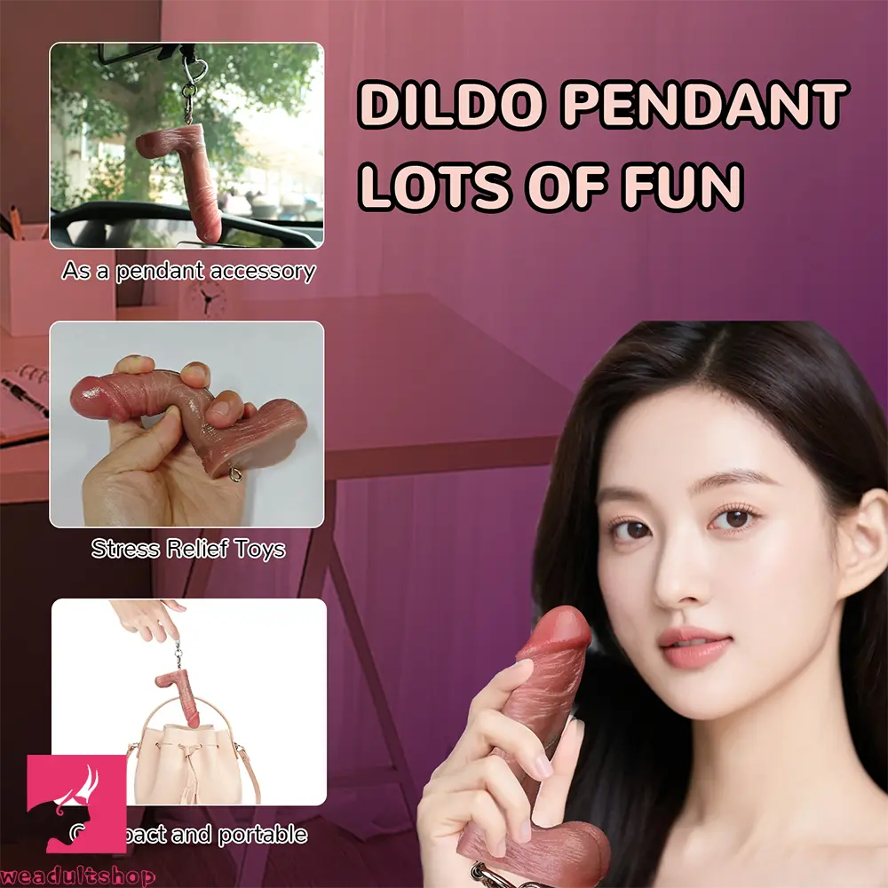 4.33in Silicone Soft Small Dildo Key Chain For Decoration Cock Penis Toy