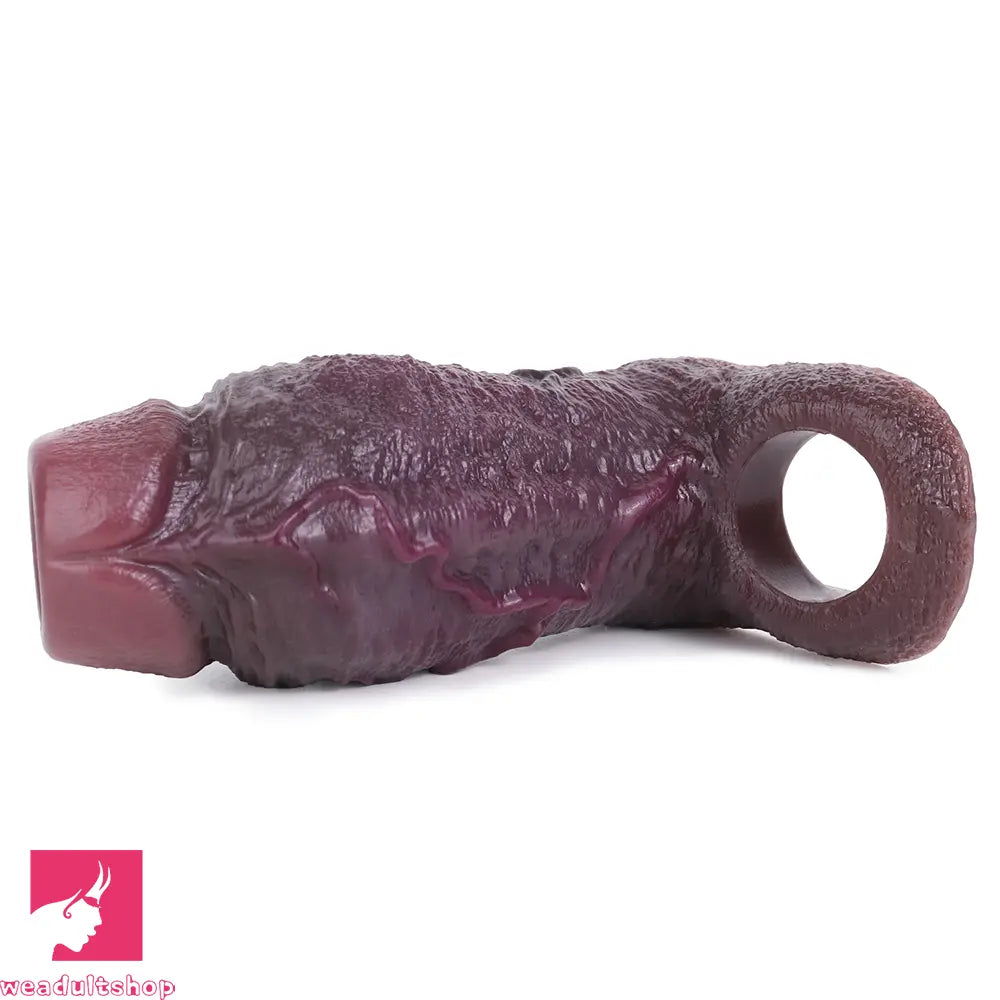 4.09in 4.64in 5.51in Lifelike Cock Soft Silicone Flexible Real Dildo Sleeve