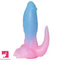 6.69in 9.44in Dinosaur Uncut Silicone Soft Luminous Penis Dildo With Tail
