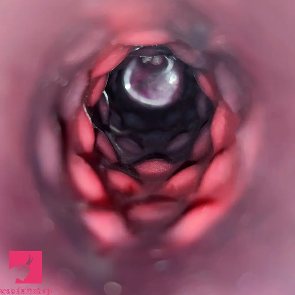 7.17in Silicone Animal Sleeve Knot Vibrating Hollow Dildo With Cock Ring