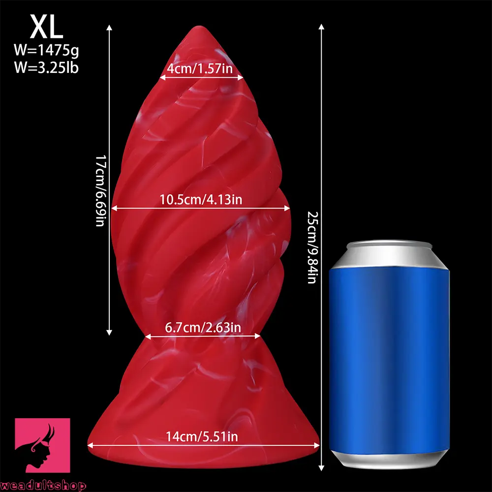 6.29in 7.48in 8.66in 9.84in Fantasy Spiral Butt Plug Dildo Lightweight Cock Toy