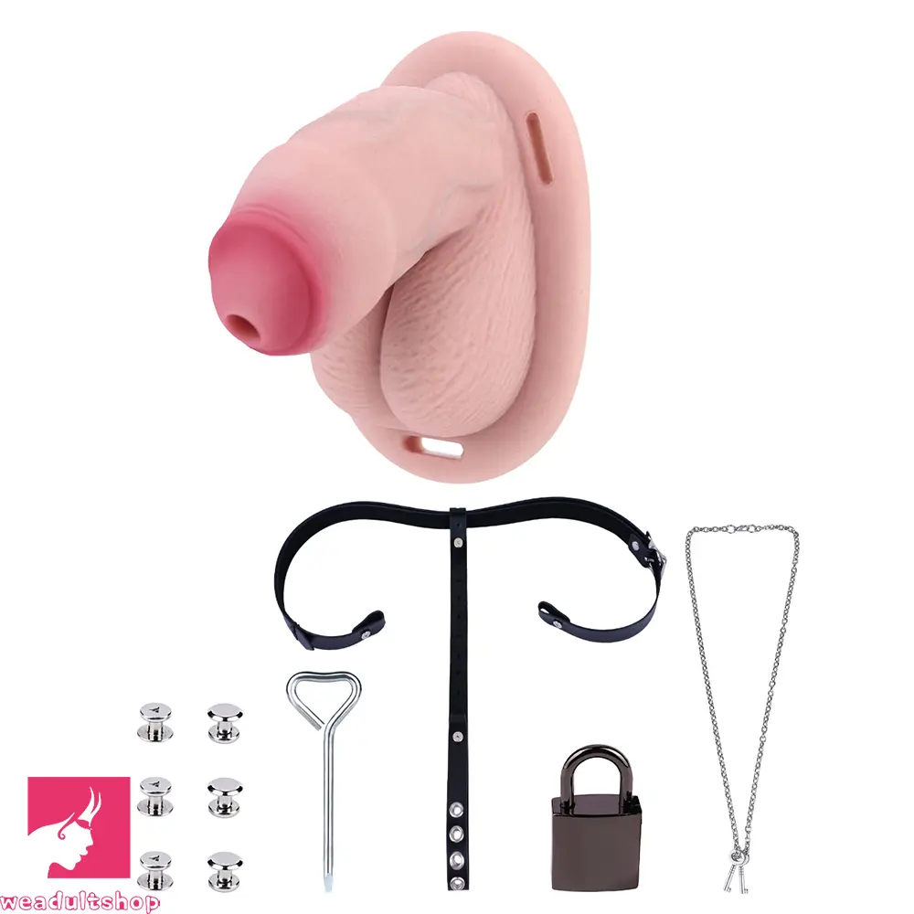 4.72in Real Hollow Chastity Cage Dildo Cock Masturbator Erotic Cock Love