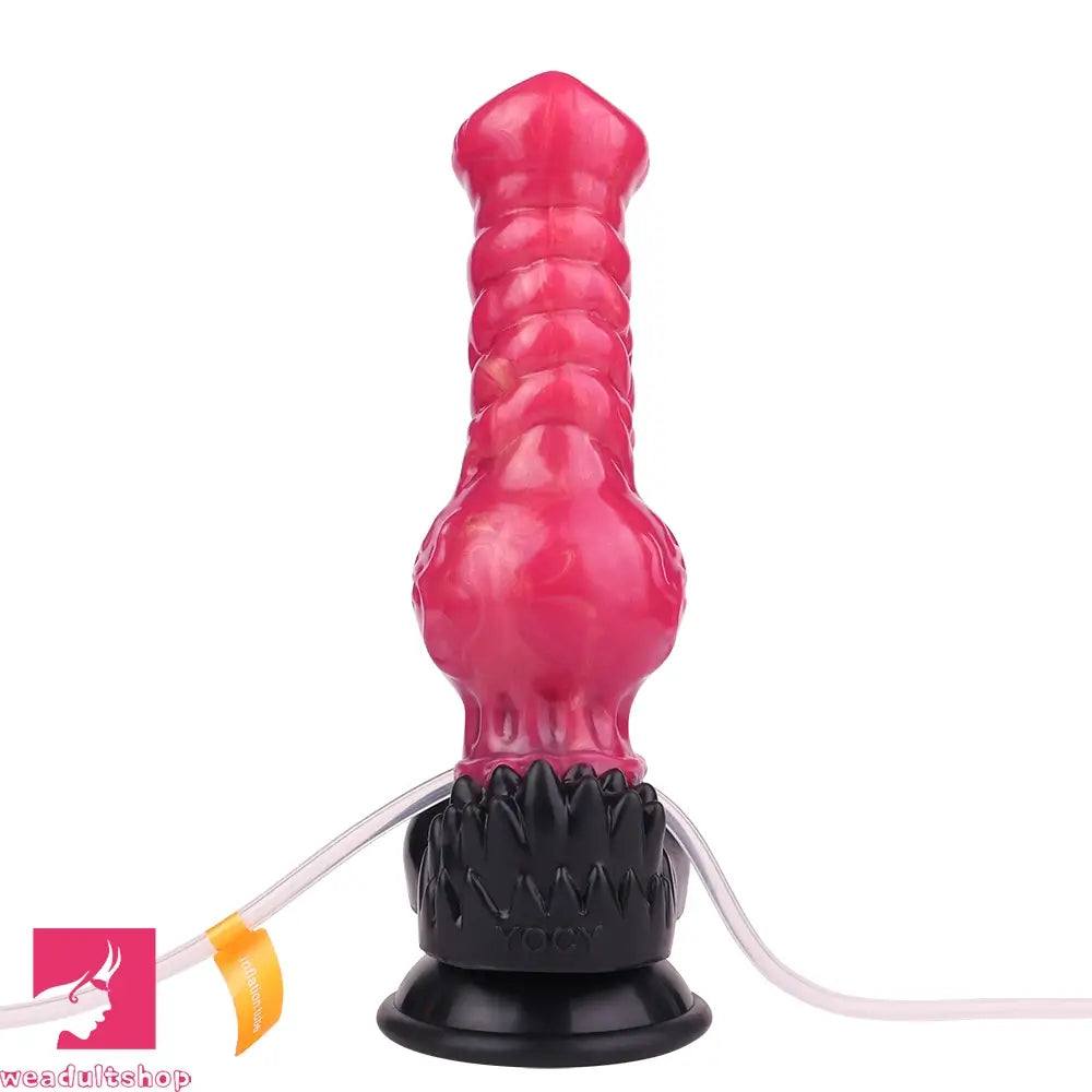 8.26in Horse Knotted Silicone Soft Big Dildo Ejaculating Penis Sex Toy
