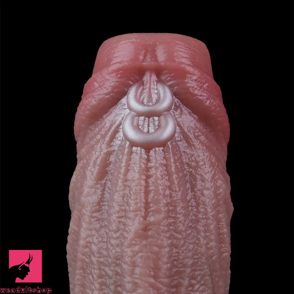 8.15in Ovipositor Platinum Silicone Dildo Penis Woman Prostate Massager