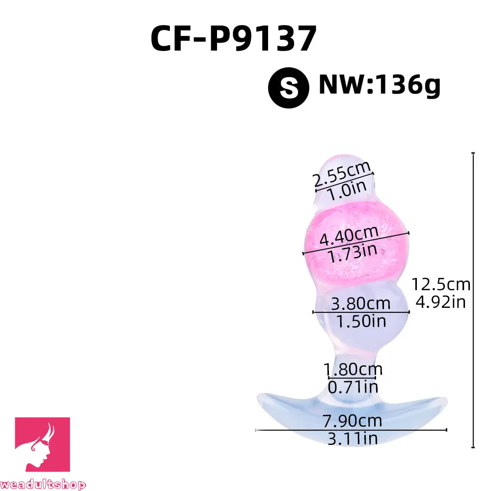 4.92in Silicone Anal Plug Dildo Realistic Design Masturbation Aid Toy