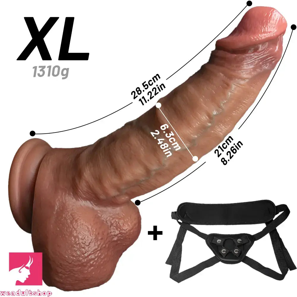 7.48in 8.46in 10.03in 11.22in Strap on Realistic Soft Curved Dildo For Cock