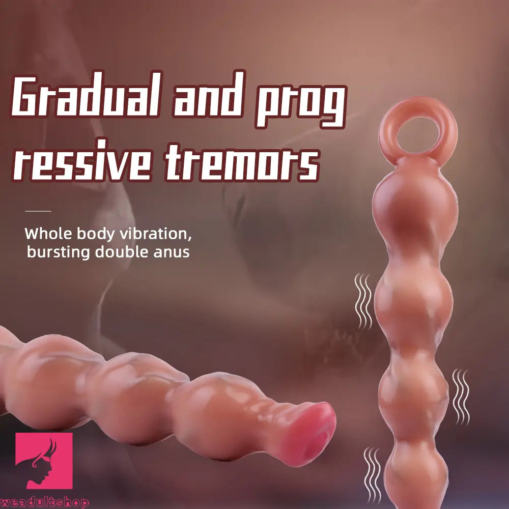 10.2in Big Vibrating Silicone Soft Pulling Beads Horse Dildo With 3 Motors Weadultshop