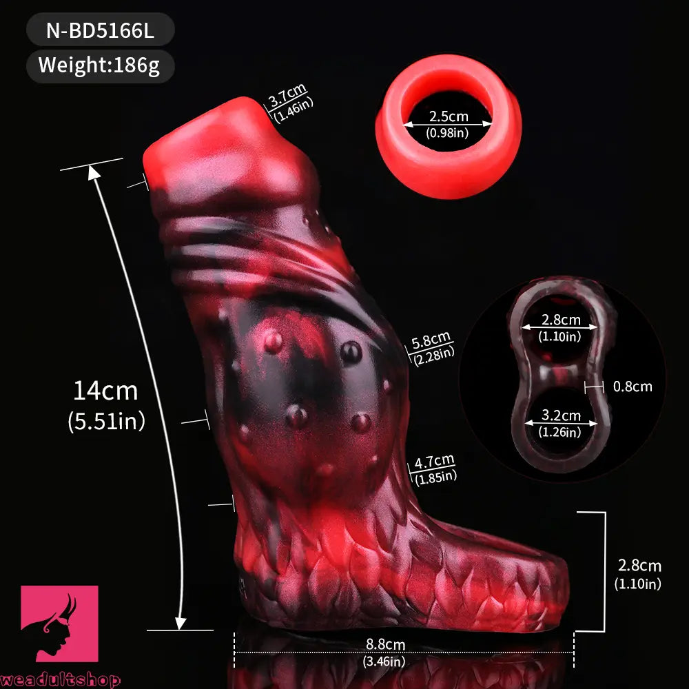 3.54in 4.72in 5.51in 6.69in Monster Scard Dildo Sleeve Cock Extender Toy