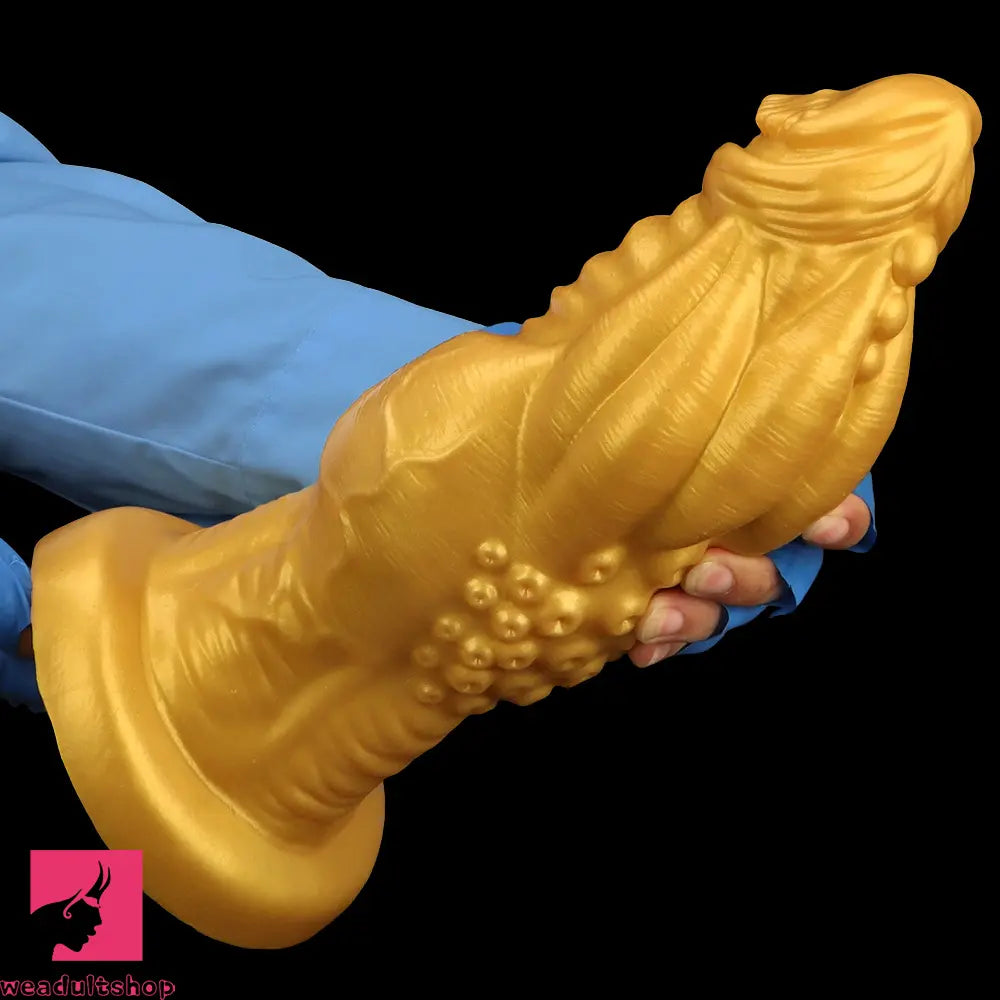 8.66in 9.06in 9.84in 11.42in 12.4in Golden Silicone Fantasy Soft Anal Dildo