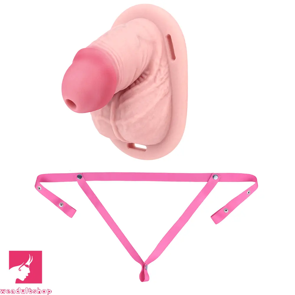 4.33in Real Hollow Chastity Cage Dildo Female Couples Anal Insertor