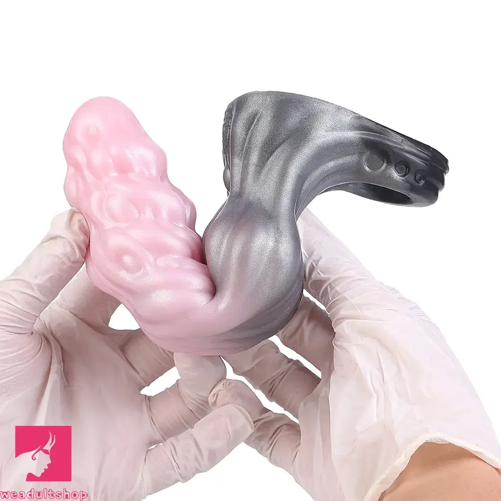 7.87in Hollow Fantasy Silicone Penis Sleeve Dildo For Physical Delay Control