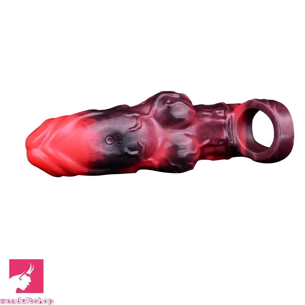5.91in Silicone Dog Cock Sleeve Knot Dildo Vibrating Dildo With Cock Ring