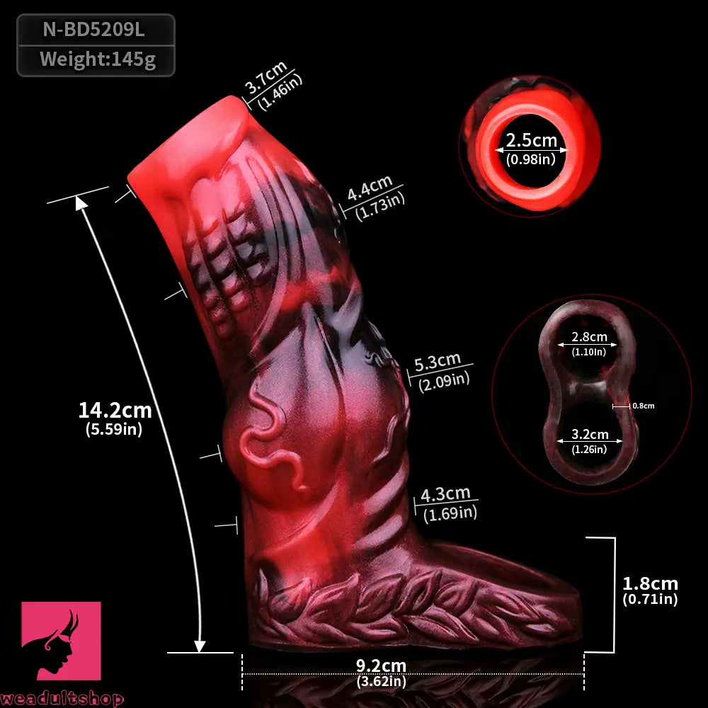 4.8in 5.59in 6.69in Dog Knot Animal Soft Dildo Sleeve Cock Extender Sex Toy