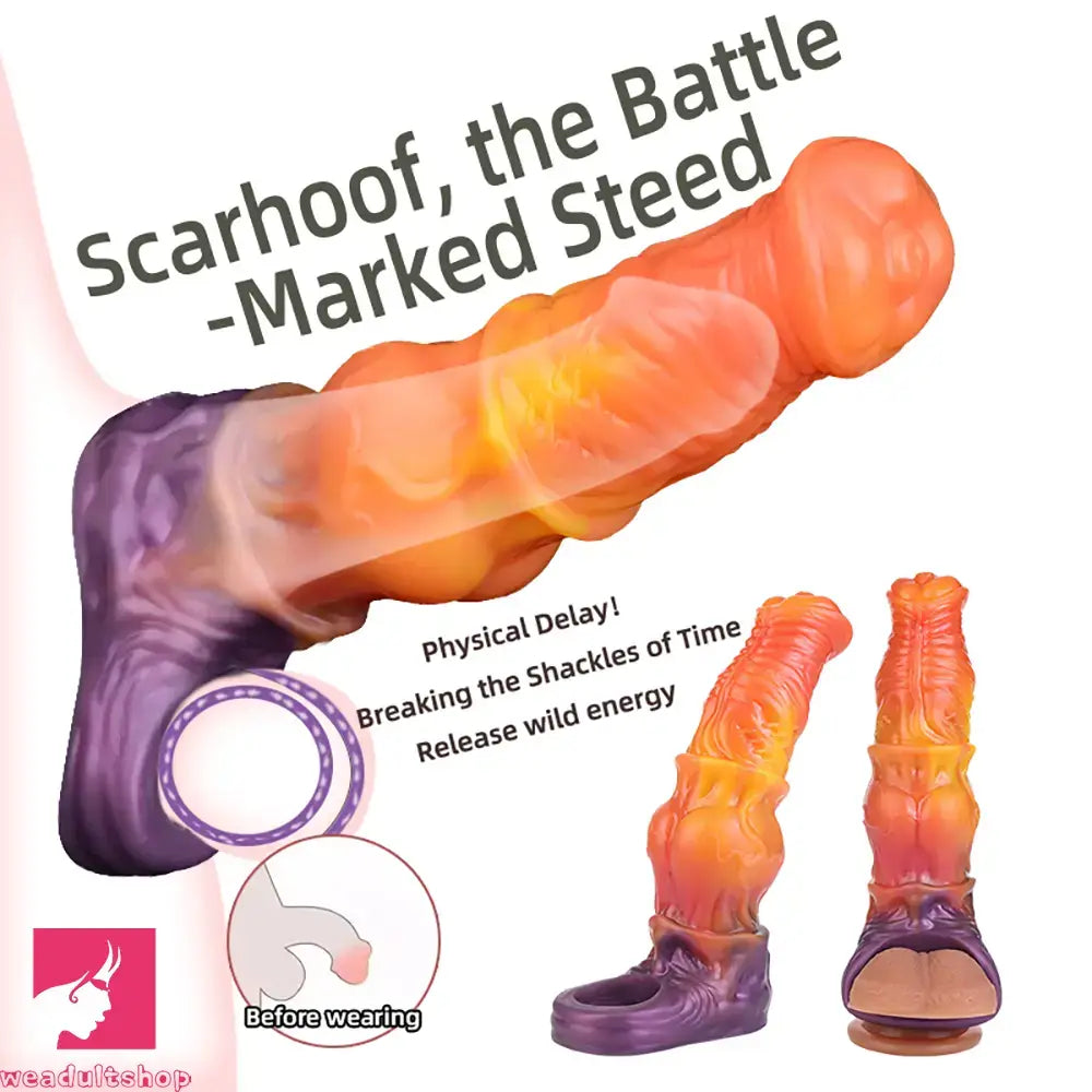 7.59in Warhorse Cock Fire Vein Gradient Tone Cock Dildo Sleeve Love Toy
