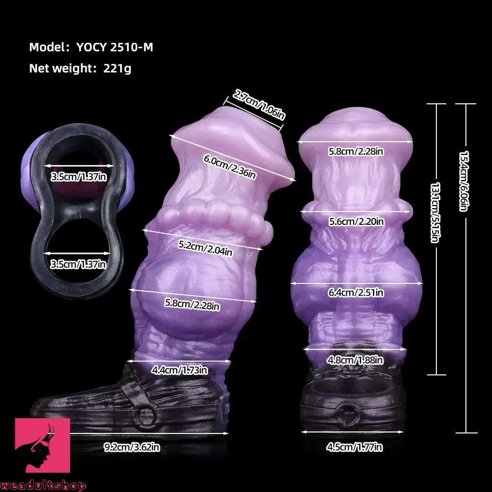 4.44in 6.06in 7.32in Horse Cock Dildo Sleeve Odd Spiked Knot Creature Sleeve