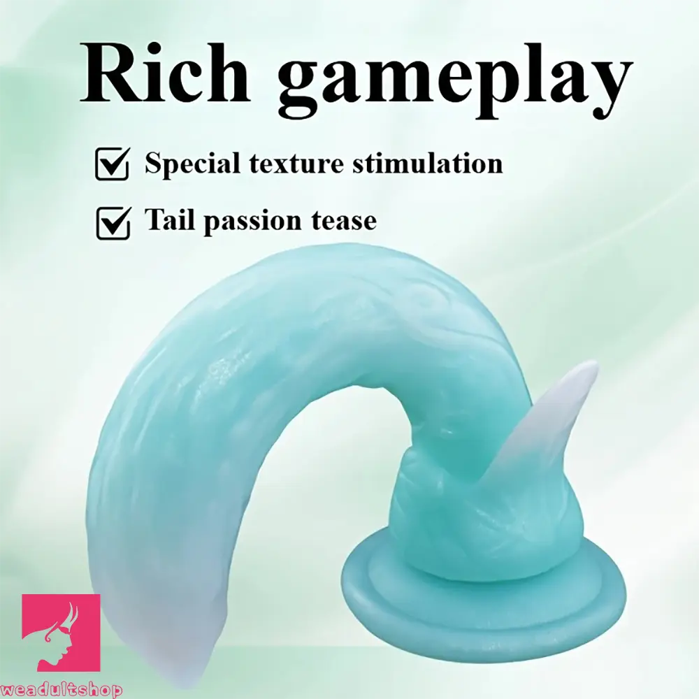 7.48in Glow-in-the-Dark Cucumber Silicone Realistic Dual-Use Cock Dildo